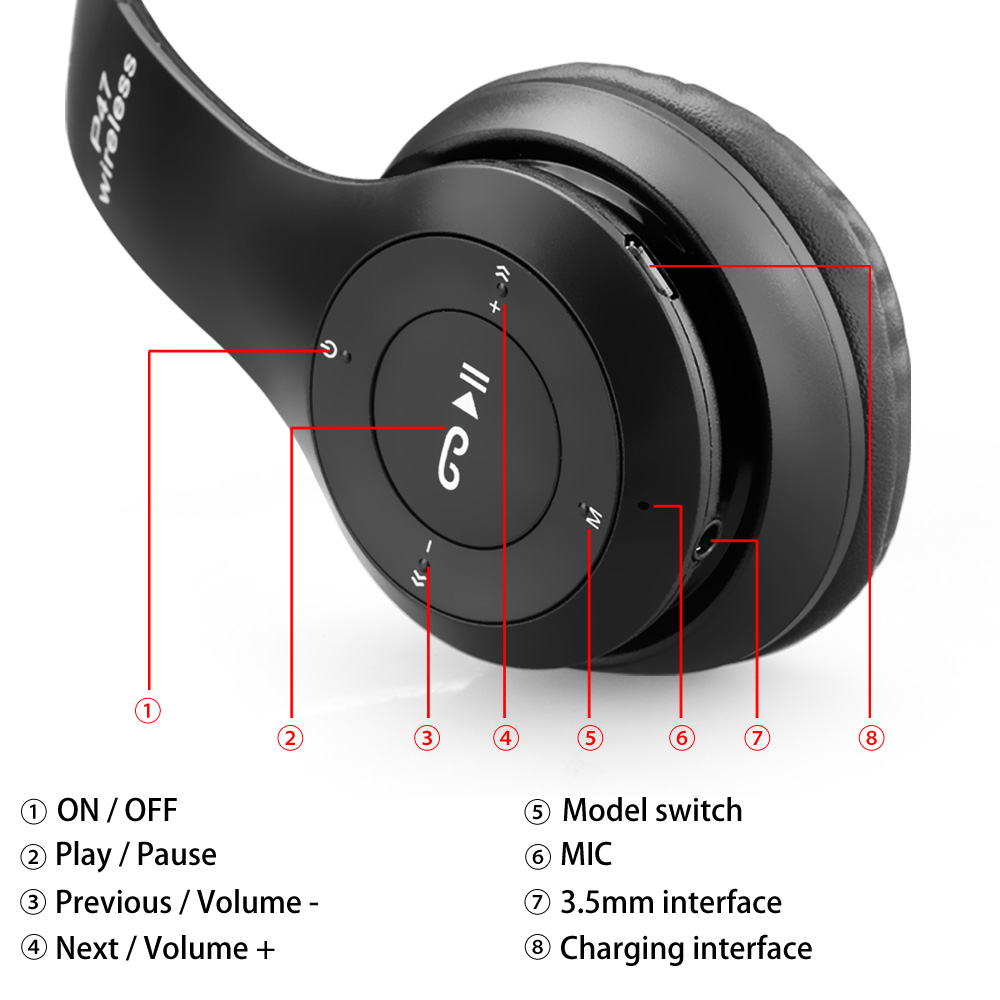 Noise Cancelling Wireless Headphones Bluetooth 4.2 earphone headset